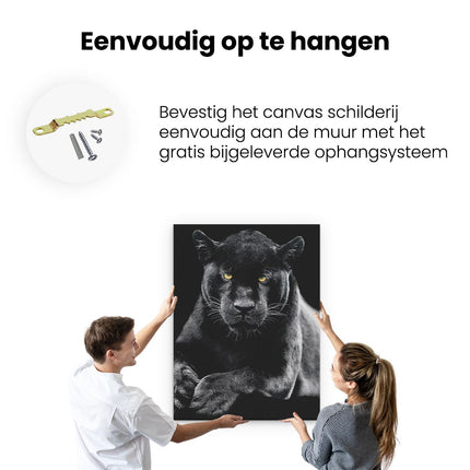 Canvas Schilderij Ophangen Zwarte Panter