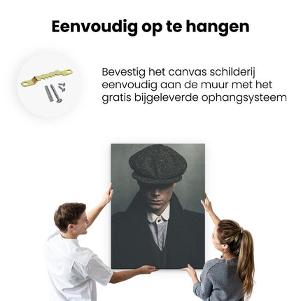 Canvas Schilderij Ophangen Engelse Gangster Met Een Pet Uit Jaren 1920 