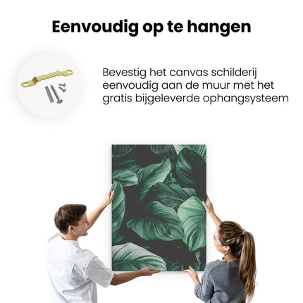 Canvas Schilderij Ophangen Tropische Groene Bladeren