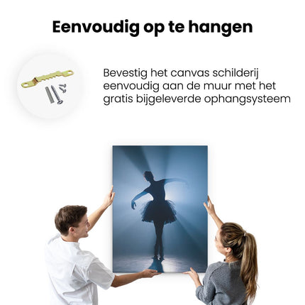 Canvas Schilderij Ophangen Ballerina Silhouet - Ballet