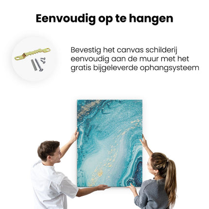 Canvas Schilderij Ophangen Abstracte Kunst Blauwe Oceaan