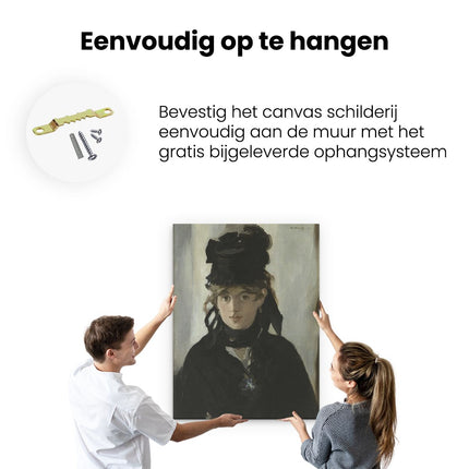 Canvas Schilderij Ophangen Berthe Morisot met een Boeket Viooltjes - Édouard Manet