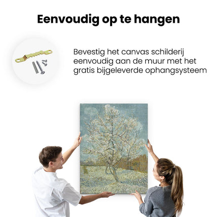 Canvas Schilderij Ophangen De Roze Perzikboom - Vincent van Gogh