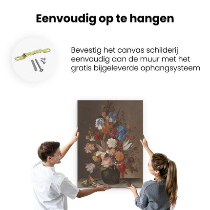 Canvas Schilderij Ophangen Stilleven met Bloemen - Balthasar van der Ast