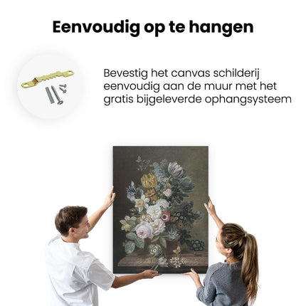 Canvas Schilderij Ophangen Stilleven met Bloemen - Eelke Jelles Eelkema