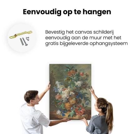 Canvas Schilderij Ophangen Stilleven met Bloemen - Jan van Huysum