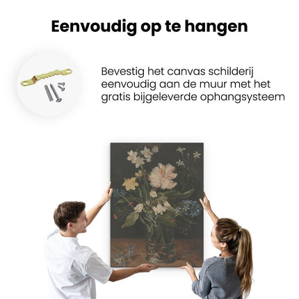 Canvas Schilderij Ophangen Stilleven met Bloemen in een Glas - Jan Brueghel