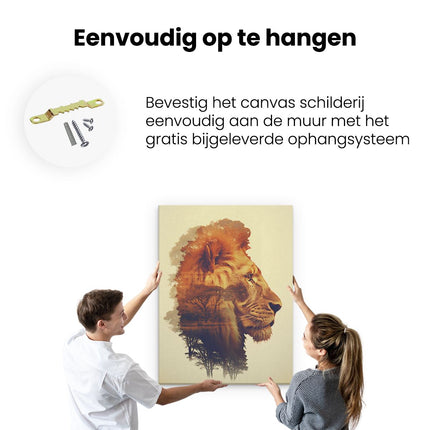 Canvas Schilderij Ophangen Leeuw