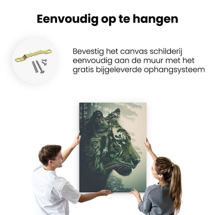 Canvas Schilderij Ophangen Tijger Illustratie