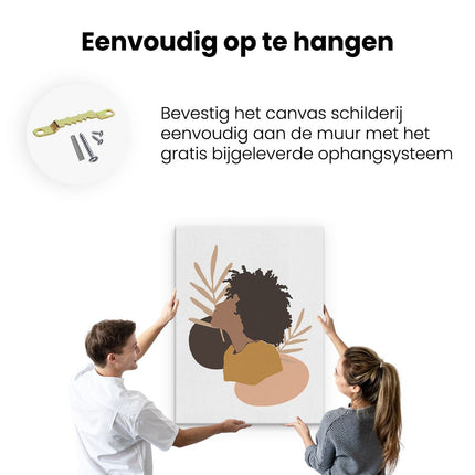 Canvas Schilderij Ophangen Afrikaanse Vrouw Abstract