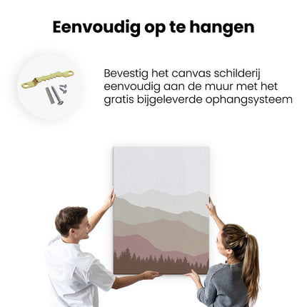 Canvas Schilderij Ophangen Heuvel Landschap Abstracte Kunst