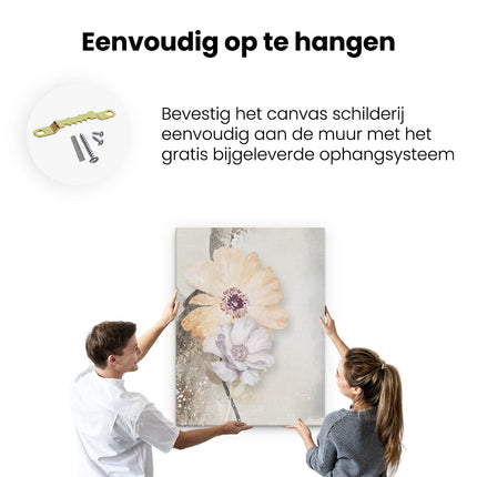 Canvas Schilderij Ophangen Bloemen - Abstracte Kunst