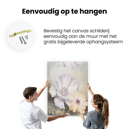 Canvas Schilderij Ophangen Bloemen - Abstracte Kunst