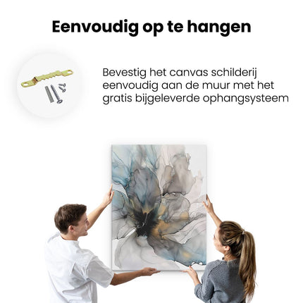 Canvas Schilderij Ophangen Abstract Kunstwerk van een Bloem