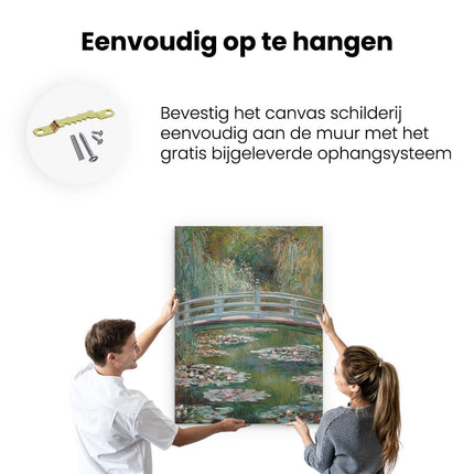 Canvas Schilderij Ophangen Claude Monet Kunstwerk - Waterleliebrug door Claude Monet