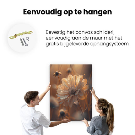 Canvas Schilderij Ophangen Bloem in een Veld