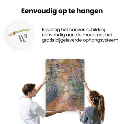 Canvas Schilderij Ophangen Kunstwerk van een Pad in het Bos