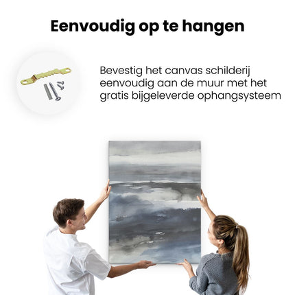 Canvas Schilderij Ophangen Aquarelkunstwerk van de Oceaan