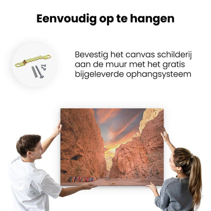 Canvas Schilderij Ophangen Todghakloof Rivier in Atlas, Marokko