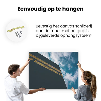 Canvas Schilderij Ophangen Kaäba Gebedshuis in Mekka