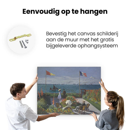 Canvas Schilderij Ophangen Het Terras van Sainte-Andresse - Claude Monet