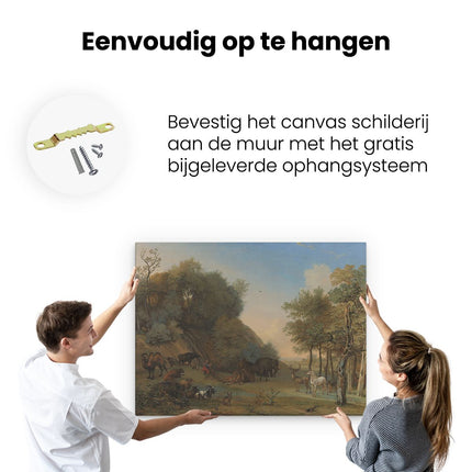 Canvas Schilderij Ophangen Orpheus en de Dieren - Paulus Potter