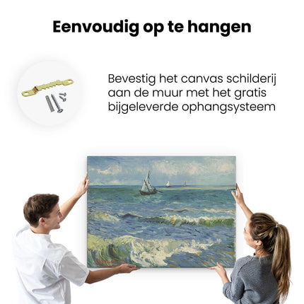 Canvas Schilderij Ophangen Zeegezicht bij Les Saintes-Maries-de-la-Mer - Vincent van Gogh