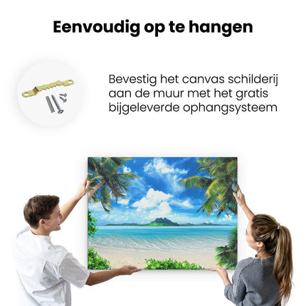 Canvas Schilderij Ophangen Tropische Kust - Strand