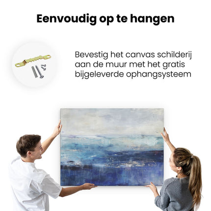 Canvas Schilderij Ophangen Abstract Kunstwerk van de Oceaan