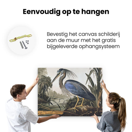 Canvas Schilderij Ophangen Vogel Staat op een Tak