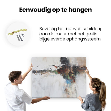 Canvas Schilderij Ophangen Abstract Kunstwerk van een Kruis