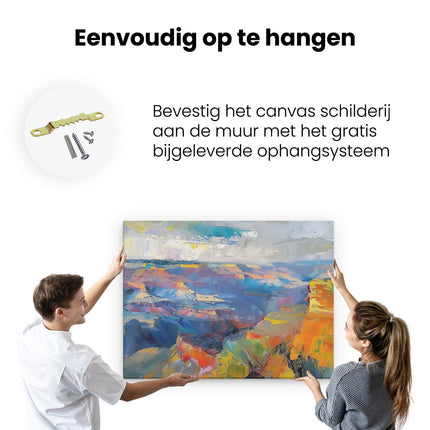 Canvas Schilderij Ophangen Abstract Kunstwerk van de Grand Canyon