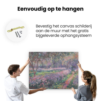 Canvas Schilderij Ophangen Claude Monet Kunstwerk - Tuinpad door Claude Monet