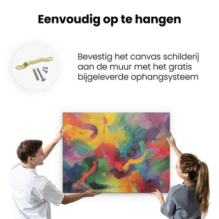 Canvas Schilderij Ophangen Kleurrijk Abstract Kunstwerk