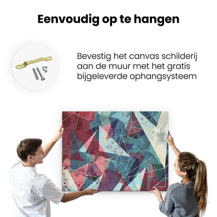 Canvas Schilderij Ophangen Kleurrijke Abstracte Achtergrond met Driehoeken