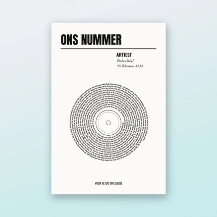 Songtekst poster in vinyl-spiraal