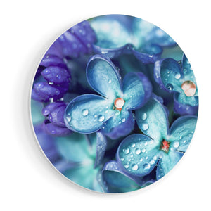 Wandcirkel vooraanzicht Blauwe Lila Bloemen - Seringen