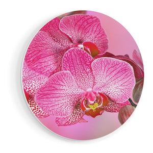 Wandcirkel vooraanzicht Roze Orchidee Bloemen