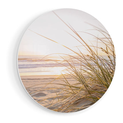 Wandcirkel vooraanzicht Strand En Duinen Tijdens Zonsondergang