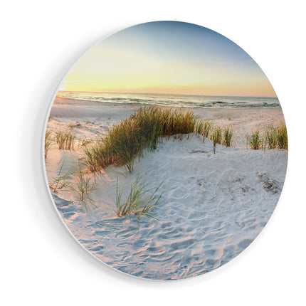 Wandcirkel vooraanzicht Strand En Duinen Tijdens Zonsondergang