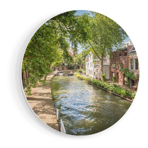 Wandcirkel vooraanzicht Oudegracht In Utrecht 