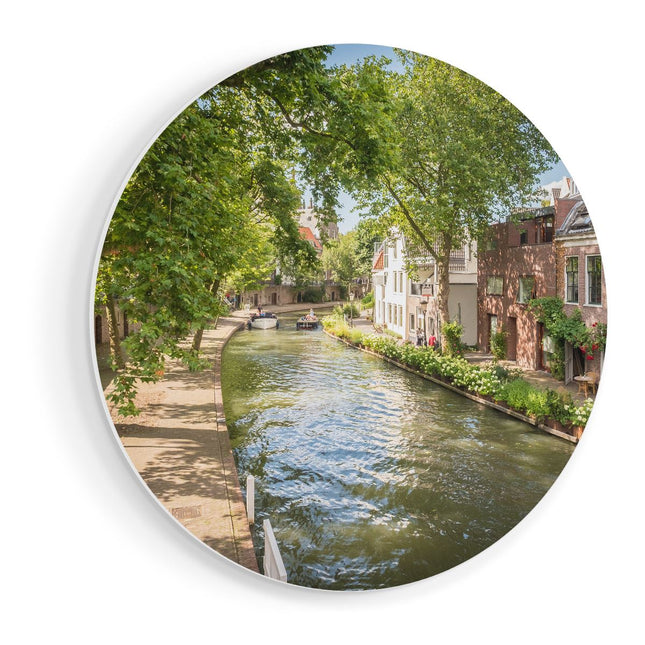 Wandcirkel vooraanzicht Oudegracht In Utrecht 