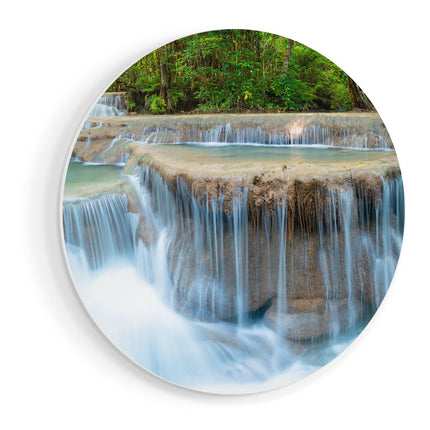 Wandcirkel vooraanzicht Waterval In Het Bos In Thailand