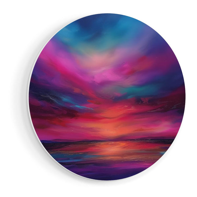 Wandcirkel vooraanzicht Abstract Kunstwerk van een Zonsondergang
