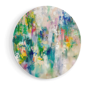 Wandcirkel vooraanzicht Abstract Kunstwerk met Heldere Kleuren