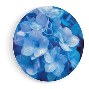 Wandcirkel vooraanzicht Close-Up van Blauwe Bloemen