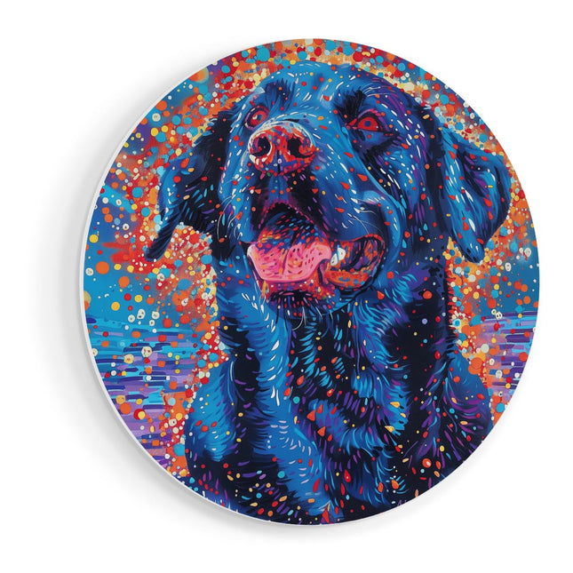 Wandcirkel vooraanzicht Zwart Labrador Retriever-Kunstwerk