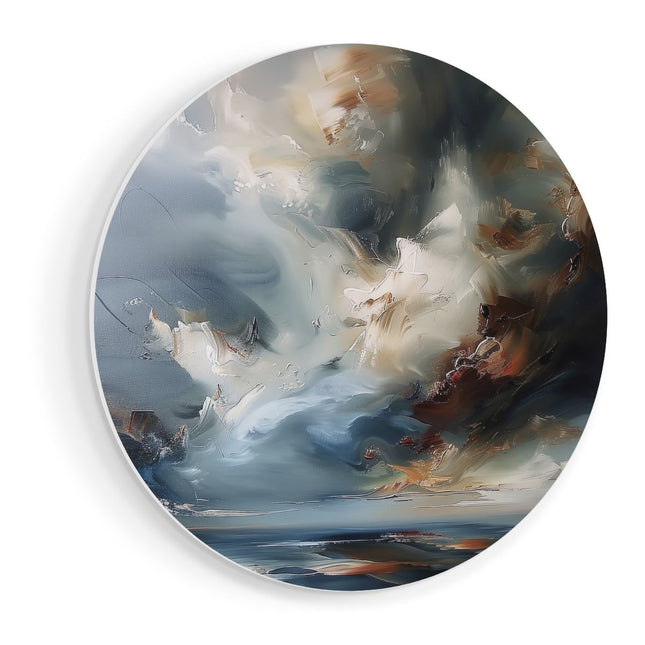 Wandcirkel vooraanzicht Abstract Kunstwerk van Wolken in de Lucht