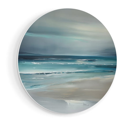 Wandcirkel vooraanzicht Abstract Kunstwerk van een Strand