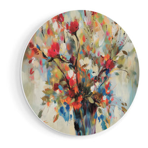 Wandcirkel vooraanzicht Kunstwerk van Bloemen in een Vaas